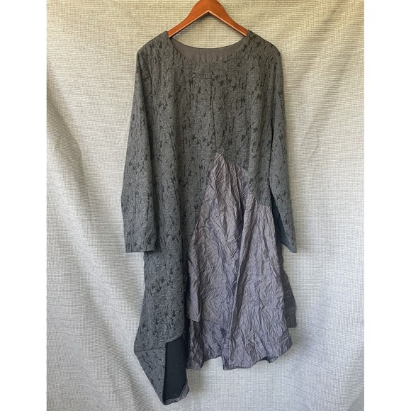 Gershon Bram Small Gray Asymetrical Lagenlook Dress - Picture 1 of 5